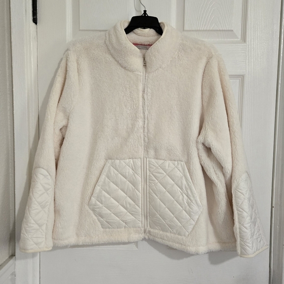 Isaac Mizrahi Soft Fuzzy Jacket Women's Size Large Zip-Up Oversized Stylish - Picture 1 of 8
